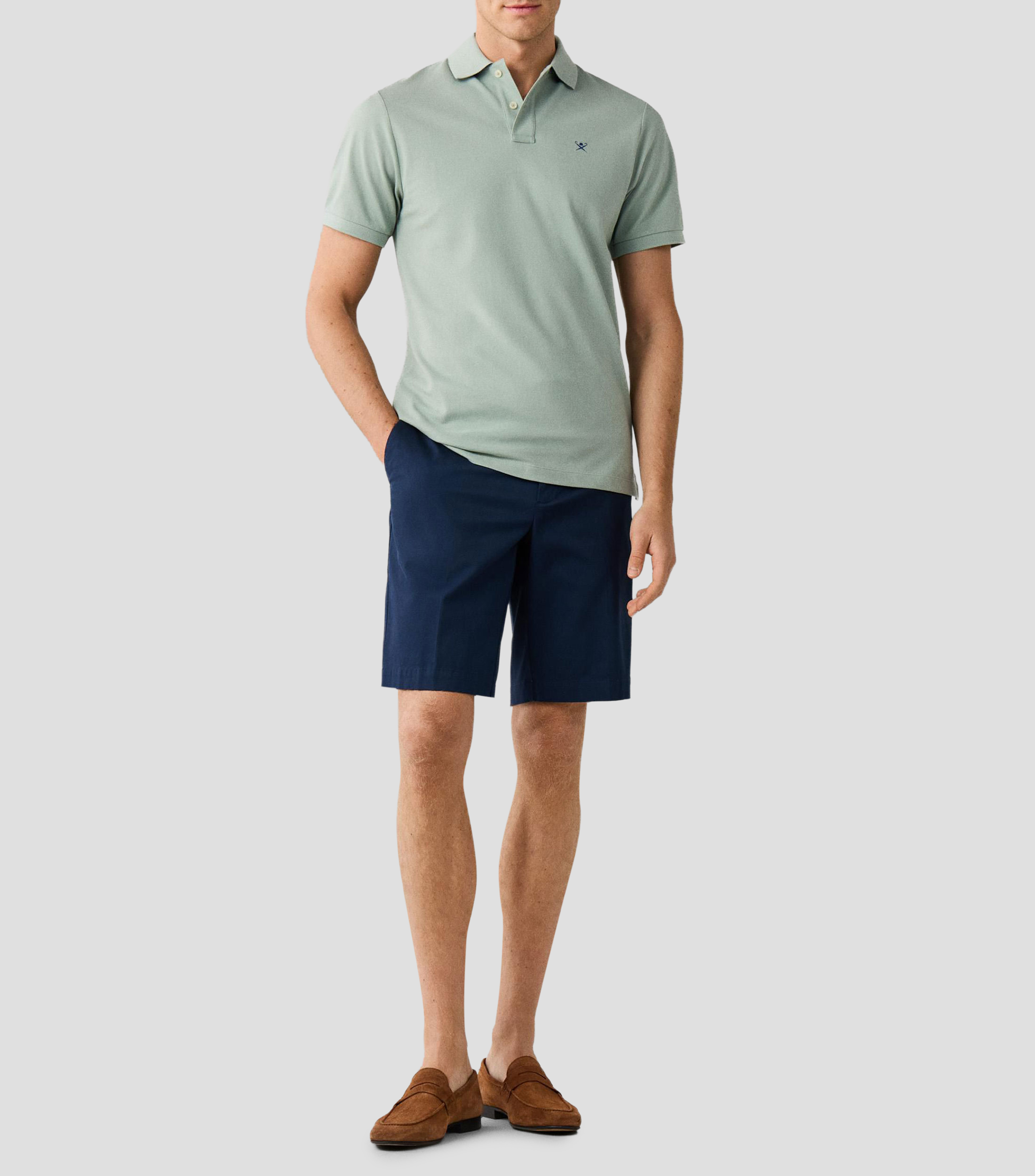 Playera tipo polo manga corta lisa Hombre
